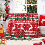 Coperta natalizia Garvee in flanella Sherpa 50x60, rossa, verde, calda e accogliente, reversibile, decorazione per divano.