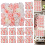Garvee Pannelli Murali 3D Motivo Rose Set 12 Pezzi 38x38 cm Tessuto Seta Ecologico Decorazioni Matrimonio Feste - Couleur Rose