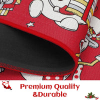 Garvee Zerbino Natalizio con pupazzo di neve e fiocco di neve, supporto in silicone antiscivolo, resistente alle intemperie, 50x80 cm, per uso interno ed esterno