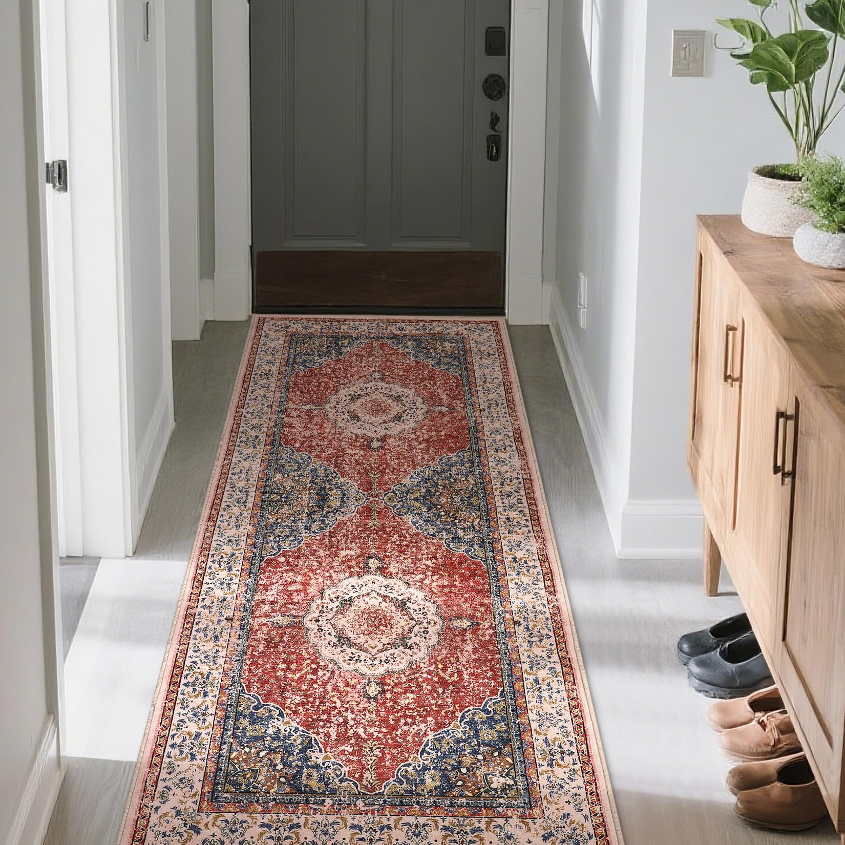 Tappeto antiscivolo lavabile Garvee Boho Vintage per soggiorno e camera da letto