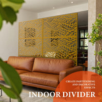 Pannelli in metallo per schermatura della privacy da esterno Garvee, antiruggine, verniciati a polvere, marroni, per giardino, terrazza, balcone, 72"x47"