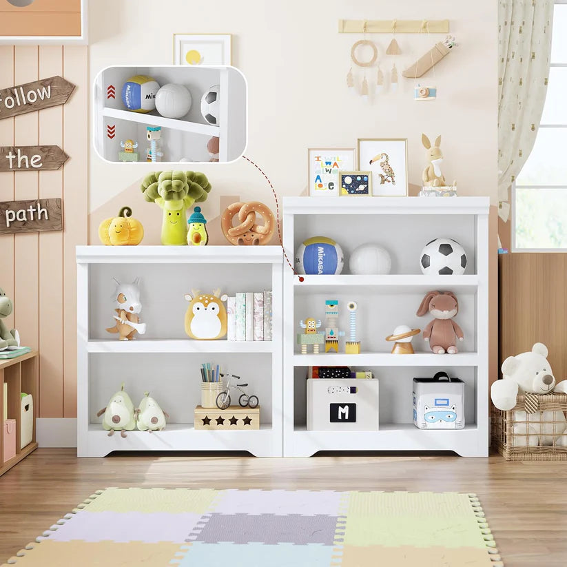 Garvee Libreria Rustica Alta 190,5 cm, 2-6 Ripiani Regolabili, MDF Robusto, Elegante, Anti-Ribaltamento, Soggiorno e Ufficio, Bianco