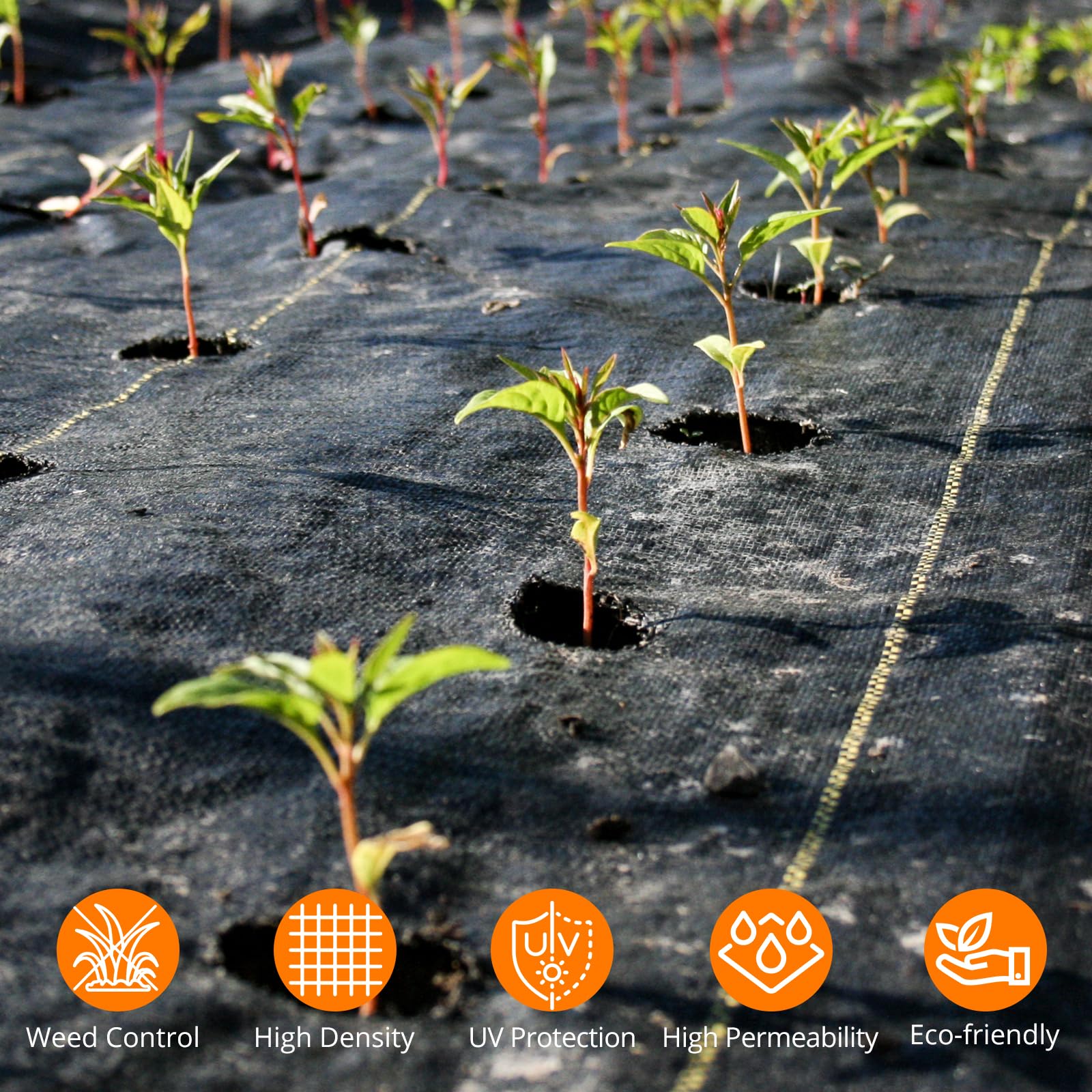 Tessuto per giardini Garvee Weed Barrier 5FTx330FT Tessuto resistente per giardino e vialetto Nero ad alta permeabilità
