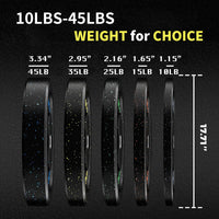 Garvee 2 pezzi 35 libbre dischi bilanciere in gomma per sollevamento pesi con anello in acciaio per palestra domestica fitness, 2 pollici, multicolore