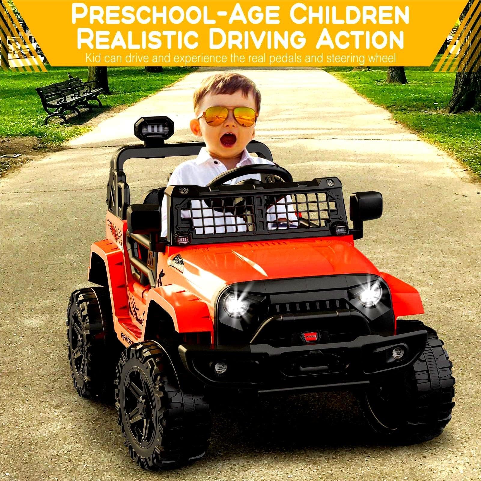 Garvee 12V Kids Electric Off-Road Car Rosa con Telecomando e Bluetooth – SUV robusto per bambini e bambine dai 3 anni in su