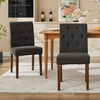 Set di 2 sedie da pranzo imbottite Garvee - Design moderno Parsons, lino morbido, gambe in legno robusto, comfort ergonomico, leggerezza, sala da pranzo e bar