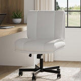 Garvee Sedia Criss Cross con Ruote, Design Ergonomico, Regolabile, Metallo, Robusta per Ufficio e Casa - White