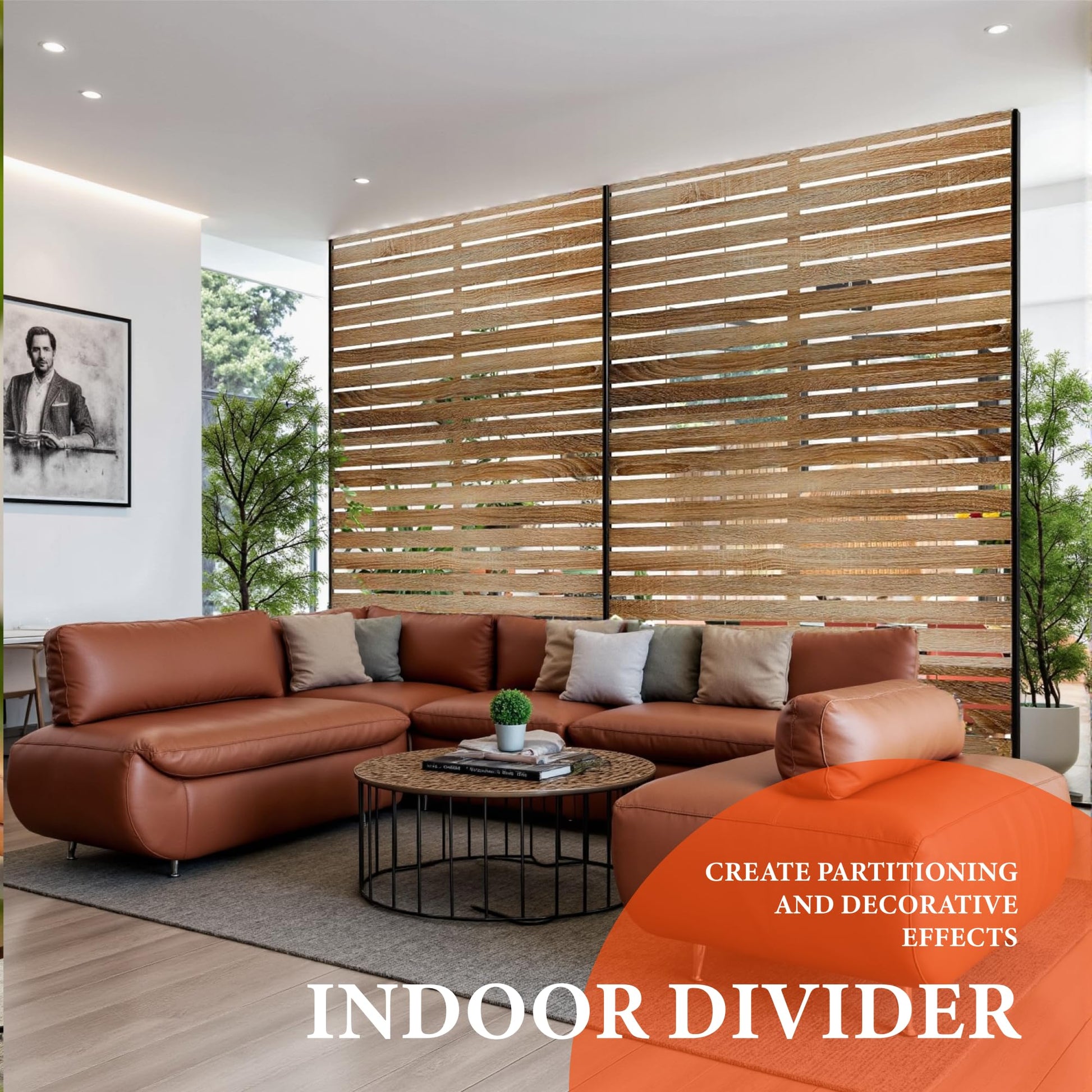 Garvee Metal Privacy Screen 72"x47" Robusto acciaio antiruggine autoportante per giardino e balcone