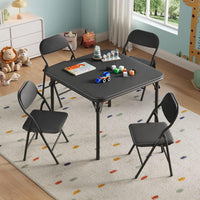 Set tavolo e sedie per bambini Garvee da 5 pezzi, pieghevole, in metallo robusto e pelle PU, per camerette e uso esterno