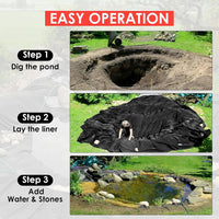Rivestimento per laghetto Garvee LLDPE 6M x 7M nero, spessore 20 mil, per pesci e koi, giardini acquatici, cascate