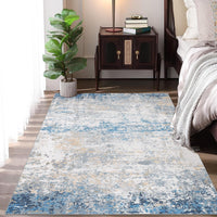 Tappeti moderni astratti Garvee, lavabili, per soggiorno, camera da letto, grandi, 120x170 cm, grigio blu