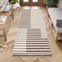 Tappeto Garvee lavabile antiscivolo a pelo corto 80 x 150 cm marrone soggiorno camera da letto cucina