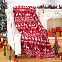 Coperta natalizia Garvee in flanella Sherpa 50x60 rossa - Calda, reversibile, morbida, resistente - Perfetta per divano e campeggio