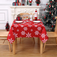 Tovaglia natalizia Garvee, rettangolare, rossa, idrorepellente, antimacchia, in poliestere, decorazione invernale, 54x54 pollici, festosa, resistente