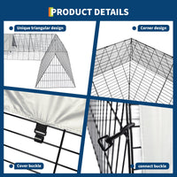 Garvee Mobile Chicken Run con copertura, struttura in acciaio, telone impermeabile per giardino e cortile, telaio angolare regolabile, recinto sicuro all'aperto, robusto e versatile