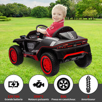 Garvee Kids Electric Car Extra Large Racing Vehicle Nero per piste da corsa da 3 anni