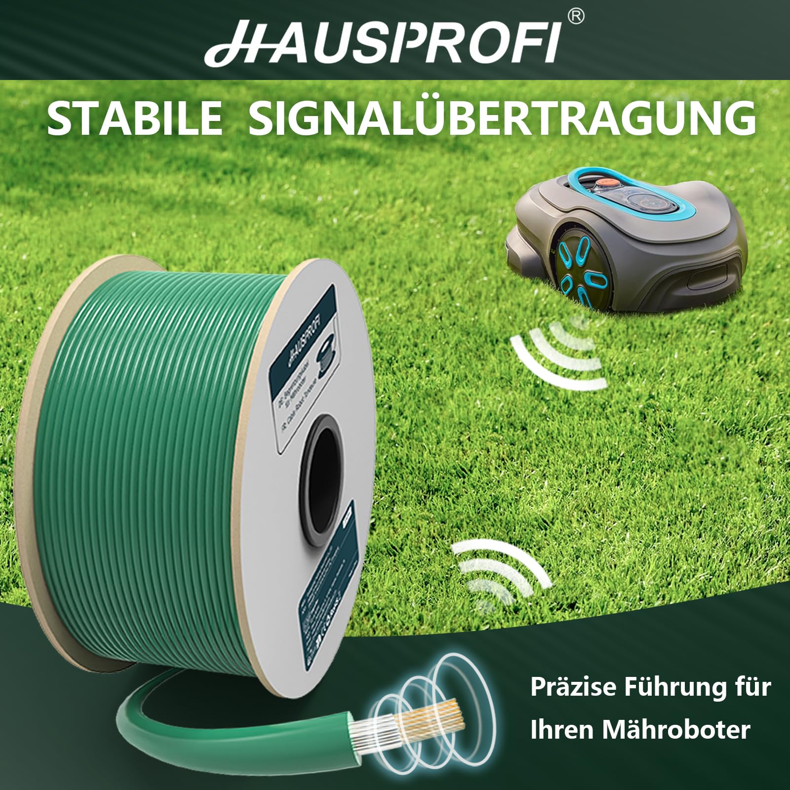 Garvee 50m Filo perimetrale universale per robot tagliaerba, filo di rame stagnato, Ø2,7mm, per tutti i robot tagliaerba, giardino, verde