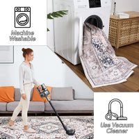 Tappeto vintage GARVEE 160x230cm in ciniglia, leggero e pieghevole, multi-stampa, sottile, per soggiorno, camera da letto, sala da pranzo