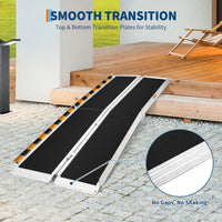 Rampa per sedia a rotelle in alluminio Garvee da 6 piedi: rampa lunga per pendenze più ripide e ostacoli più grandi con capacità di 600 libbre, ideale per camper e auto ribassate