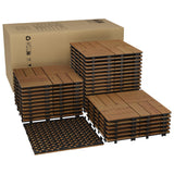 Garvee Piastrelle da Pavimento in Legno di Acacia 33 PCS, Resistente alle Intemperie, Facile Installazione, Antiscivolo, Impermeabile, per Patio e Balcone, Legno Massello - Brown