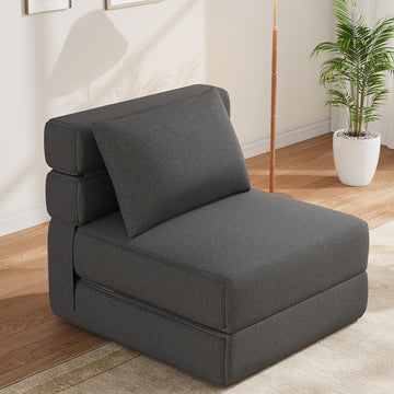 Divano letto pieghevole Garvee in memory foam, tessuto di lino, versatile, soggiorno, ufficio, ospiti, comodo