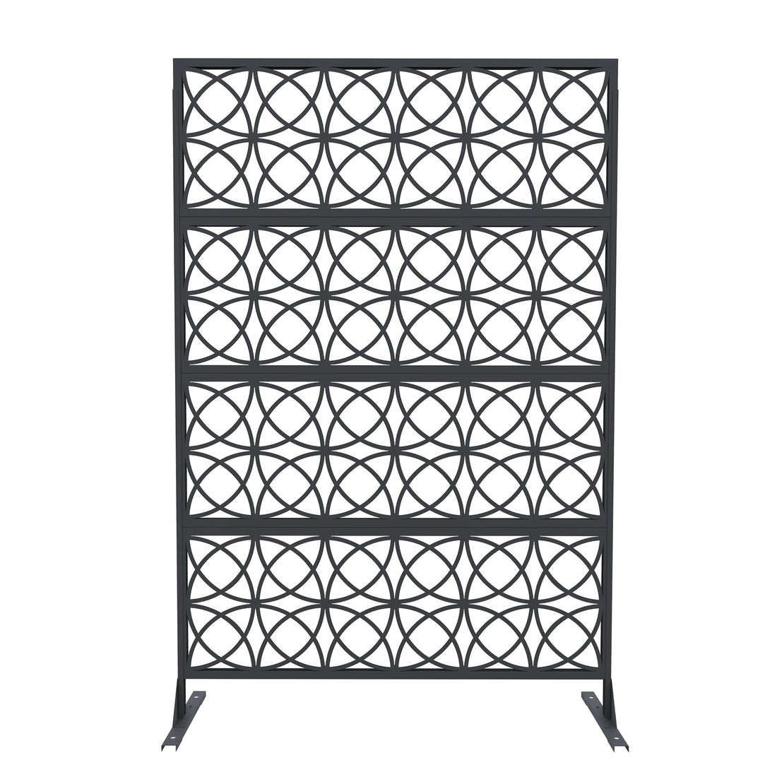 Garvee Metal Privacy Screen 71"x46" - Resistente alle intemperie, antiruggine, autoportante per giardino e patio, nero, geometrico