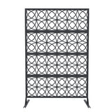 Garvee Metal Privacy Screen 71"x46" - Resistente alle intemperie, antiruggine, autoportante per giardino e patio, nero, geometrico - nero