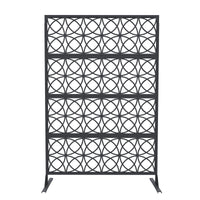 Garvee Metal Privacy Screen 71"x46" - Resistente alle intemperie, antiruggine, autoportante per giardino e patio, nero, geometrico
