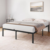 Struttura letto matrimoniale in metallo Garvee da 35.6 cm con robuste doghe in metallo per camera da letto, altezza 35.6 cm, nero, silenzioso, non richiede box spring - Nero, 35,6 cm