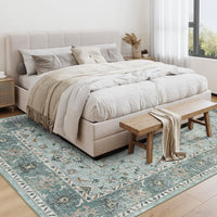 Tappeto lavabile Garvee, tappeto per soggiorno, motivo floreale classico di ispirazione vintage, 160x230 cm