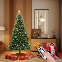 Albero di Natale Garvee 180 cm Effetto Neve con Telecomando - Artificiale PVC Decorazioni Soggiorno