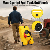 Serbatoio carburante Garvee da 14 galloni con pompa a sifone manuale e tubo in polietilene da 10 piedi con ruote per auto, ATV, barca, tosaerba