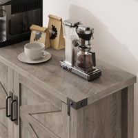 Tavolo consolle in legno Garvee Farmhouse con 2 ante per cucina e corridoio, 80x30x90 cm, grigio, robusto e multifunzionale