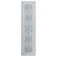 Tappeto vintage Garvee morbido e lavabile per camera da letto e soggiorno, tappeto antiscivolo, 60 x 230 cm, blu
