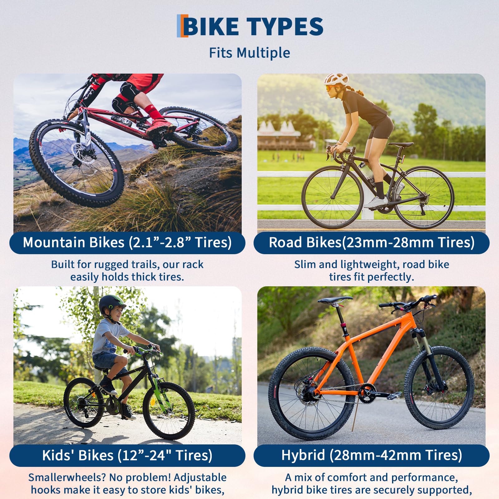 Portabici Garvee per 5 bici, regolabile, indipendente, capacità di carico 300 libbre, acciaio verniciato a polvere, nero, per garage e giardino