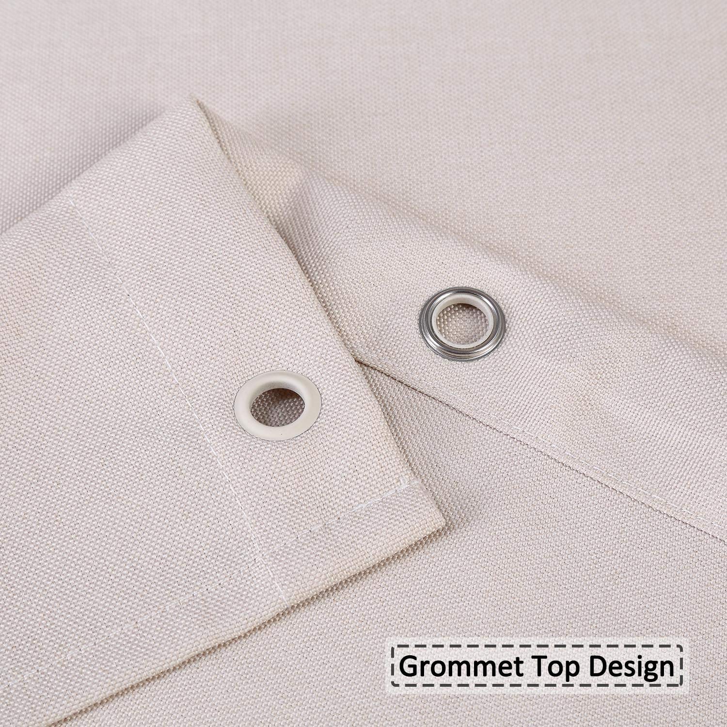 Tenda da doccia Garvee Luxury Flax Linen Extra Large Heavyweight 280x200 cm Avorio per il bagno