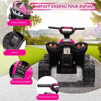 Garvee Kids Quad Rose 83x53x56cm LED Music Remote Control – Quad elettrico per bambini dai 3 anni in su con illuminazione e telecomando per genitori per giardino e parco giochi.