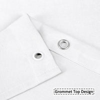 Garvee Flachs-Leinen-Duschvorhang 240GSM Schwer Wasserabweisend Waschbar Mit Haken Weiß 238x200 cm Hotelstil Langlebig