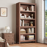 Garvee Libreria Rustica 5 Ripiani Regolabili in MDF e Legno Stabile per Soggiorno e Studio Larghezza 80 cm