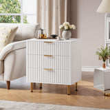 Garvee Cassettiera Bianca 3 Cassetti Fluttuante Moderna, Sicurezza Anti-Ribaltamento, Resistente all'Acqua, MDF P2, Multiuso per Camera e Soggiorno - Bianco
