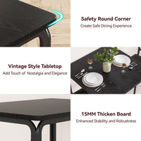 Set da pranzo Garvee da 3 pezzi per 2 persone con sedie imbottite, piano in MDF, salvaspazio, stabile, ideale per cucina e sala da pranzo, design moderno, nero