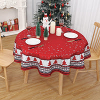 Tovaglia natalizia Garvee, impermeabile, rotonda, 60 cm, motivo albero di Natale, poliestere, festiva
