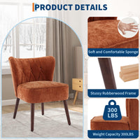 Sedia ergonomica Garvee Mid-Century Modern con schienale alto e braccioli, rivestimento in velluto, per soggiorno, ufficio, 22x26 pollici, velluto