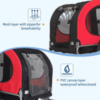 Rimorchio pieghevole per bici per cani Garvee, per cani di grossa taglia fino a 40 kg, pneumatici da 16", tessuto Oxford impermeabile, avventure all'aria aperta, nero