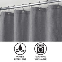 Tenda da doccia Garvee, trama a nido d'ape a quadretti, 100% poliestere, idrorepellente, tessuto pesante, occhielli antiruggine, grigio, 35x72 cm, qualità alberghiera, bagno