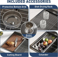 Lavello in acciaio inox Garvee con una vasca 84 x 56 x 23 cm per bar e cucina, moderno, calibro 16, argento