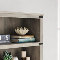 Libreria Garvee Triple Wide a 4 ripiani, grande, robusta, in legno industriale grigio, 40" H x 31,5" W x 12,2" D, soggiorno