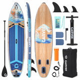 Garvee Tavola Da Paddle Gonfiabile In PVC Resistente, Design Legno Scuro, Portatile Per Laghi E Fiumi