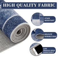 Tappeto Garvee 80x150, lavabile, a pelo corto, per soggiorno, blu, antiscivolo, morbido, moderno, per camera da letto, cucina, cameretta, corridoio, sala da pranzo