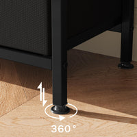 Mobile porta TV Garvee da 55 pollici con 3 cassetti, legno MDF, robusta struttura in metallo per soggiorno e camera da letto, piedini regolabili, compatto, marrone